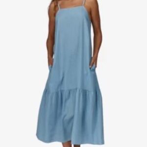 Patagonia Garden Island Tiered Midi Dress, Blue, X-Small
